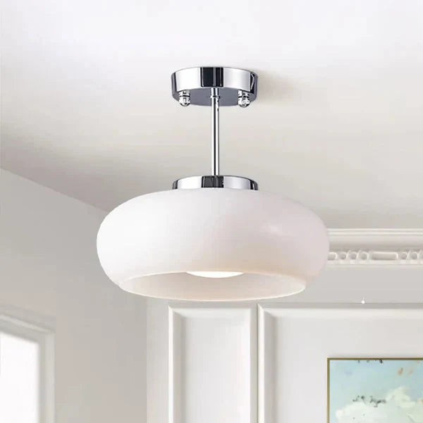 Lampa Sufitowa Retro z Okrągłym Szklanym Kloszem - 17