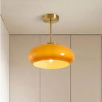 Lampa Sufitowa Retro z Okrągłym Szklanym Kloszem - 21