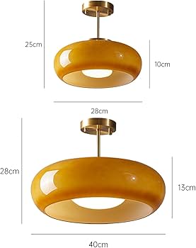 Lampa Sufitowa Retro z Okrągłym Szklanym Kloszem - 4