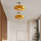Lampa Sufitowa Retro z Okrągłym Szklanym Kloszem - 9