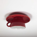 Lampa Sufitowa Retro w Kształcie Filiżanki z Gwintem G4 - Czerwony