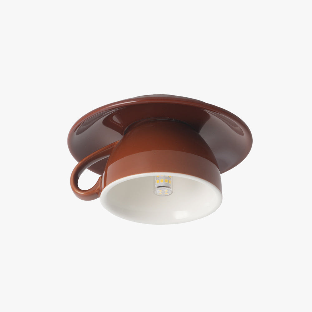 Lampa Sufitowa Retro w Kształcie Filiżanki z Gwintem G4 - Brązowy