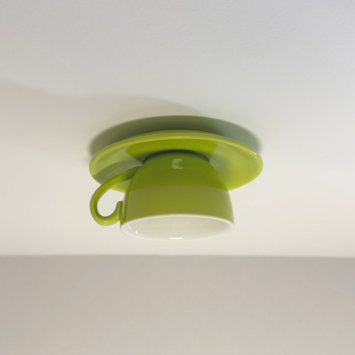 Lampa Sufitowa Retro w Kształcie Filiżanki z Gwintem G4 - Jasnozielony