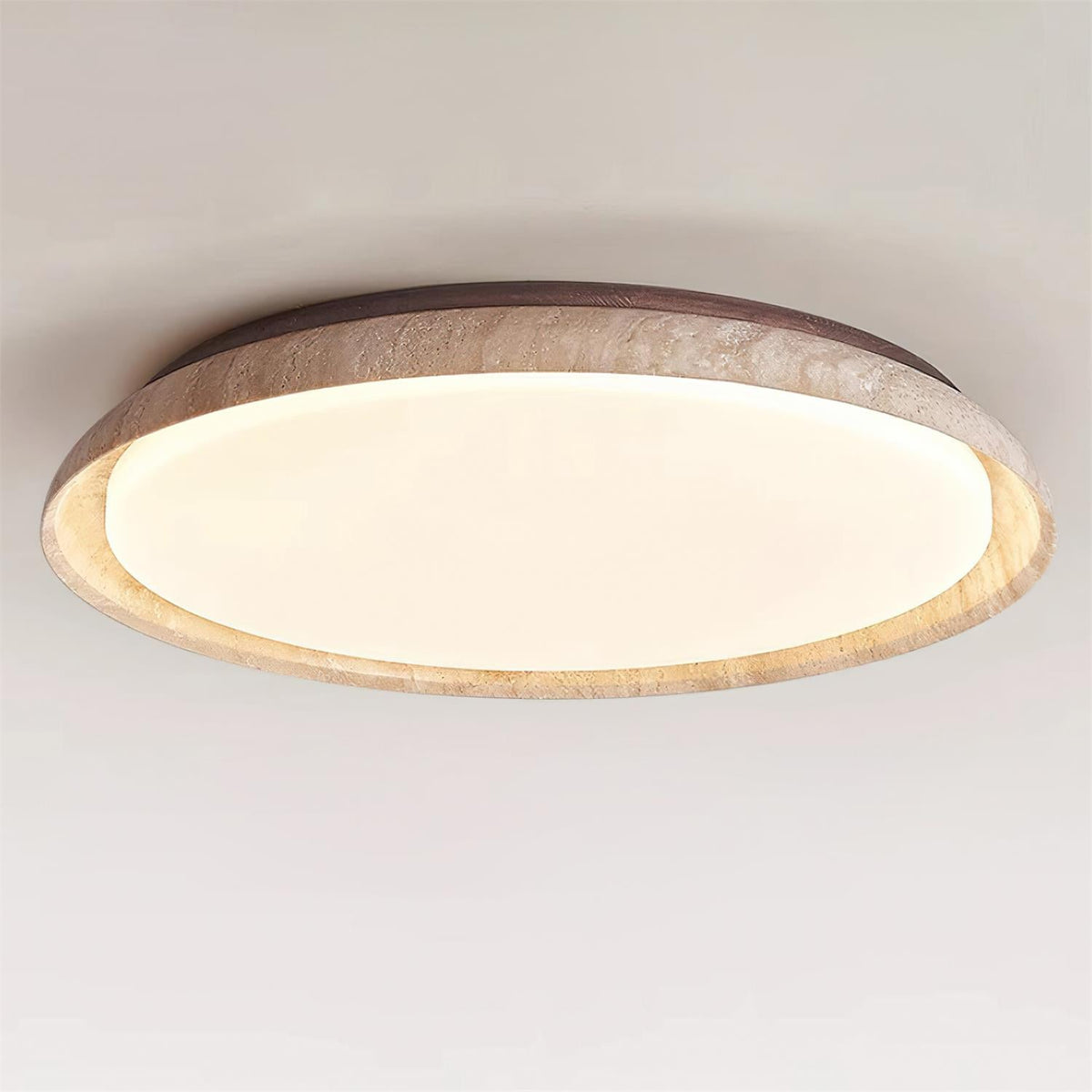Lampa Sufitowa Rustykalna z Pierścieniem z Trawertynu - 14