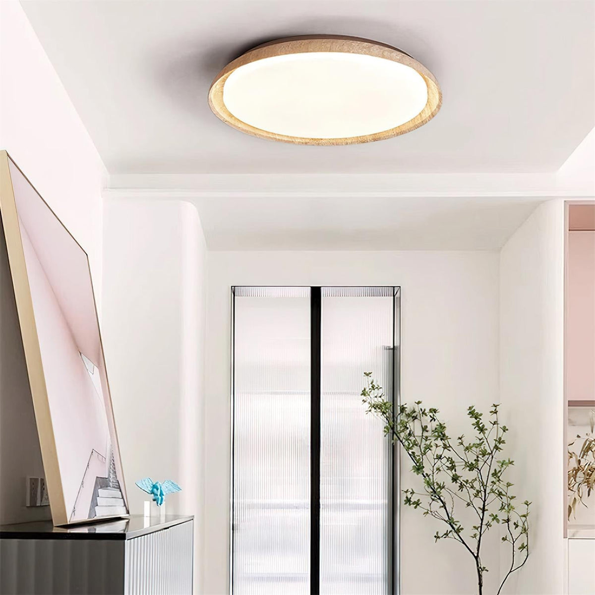 Lampa Sufitowa Rustykalna z Pierścieniem z Trawertynu - 19