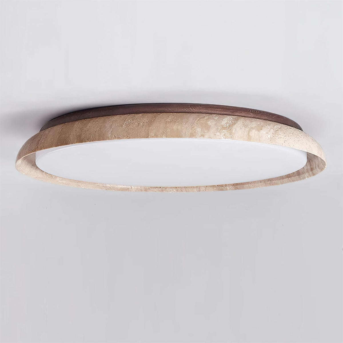Lampa Sufitowa Rustykalna z Pierścieniem z Trawertynu - 6