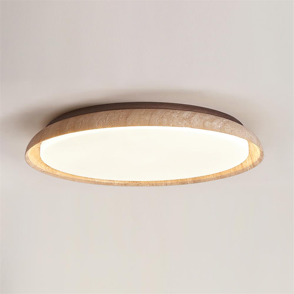 Lampa Sufitowa Rustykalna z Pierścieniem z Trawertynu - 8