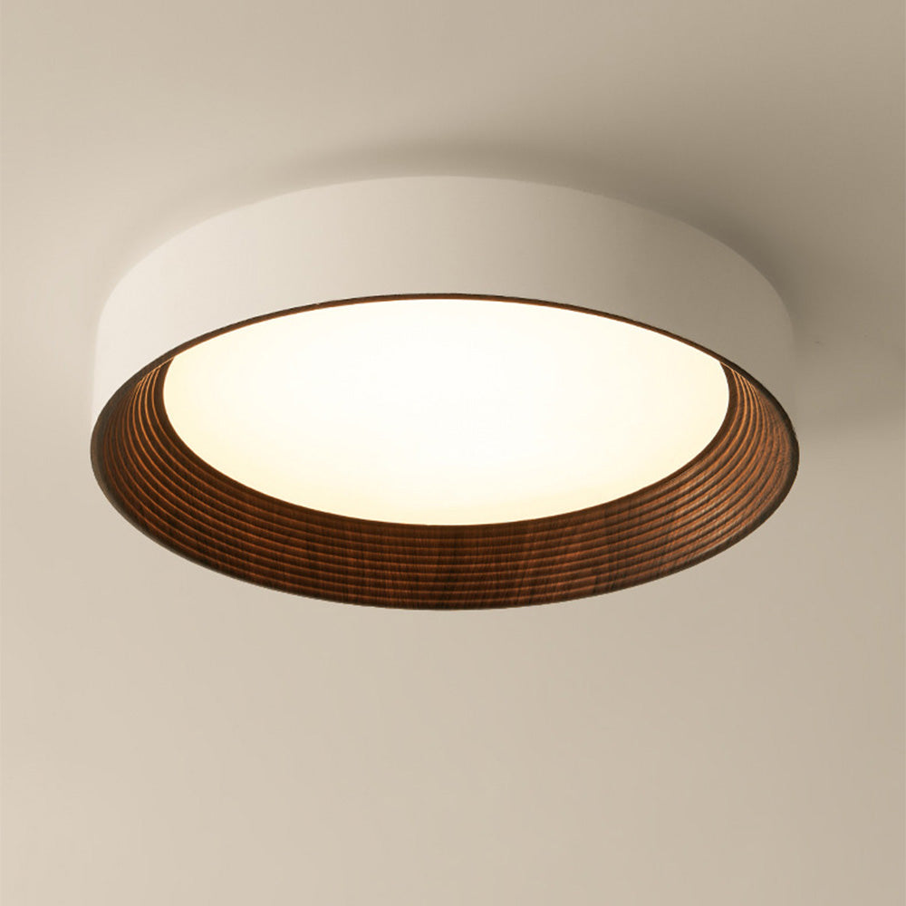Lampa Sufitowa Skandynawska z Pierścieniem w Wyglądzie Drewna - 8