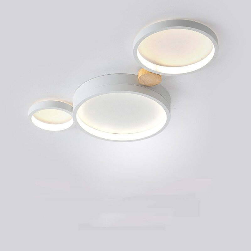 Lampa Sufitowa Skandynawska z Okrągłymi Panelami LED - Biały