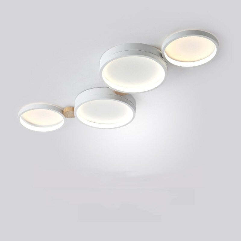Lampa Sufitowa Skandynawska z Okrągłymi Panelami LED - Biały