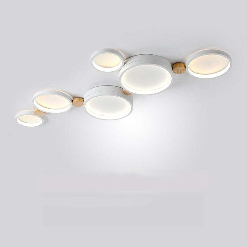 Lampa Sufitowa Skandynawska z Okrągłymi Panelami LED - Biały