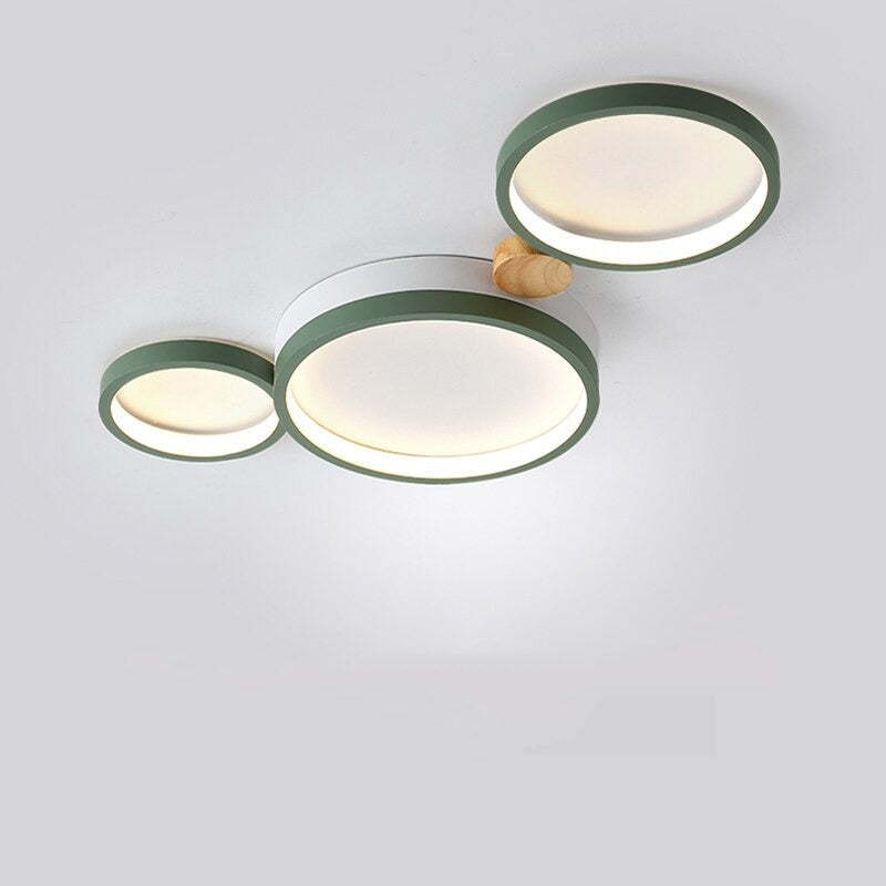 Lampa Sufitowa Skandynawska z Okrągłymi Panelami LED - Zielony