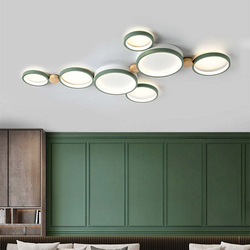 Lampa Sufitowa Skandynawska z Okrągłymi Panelami LED - 7