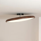 Lampa Sufitowa Skandynawska z Okrągłym Kloszem i LED - Orzech