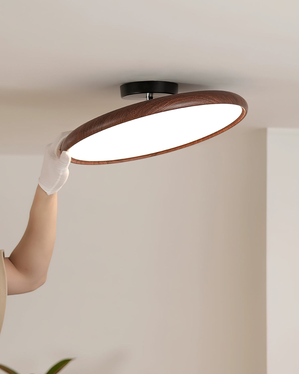 Lampa Sufitowa Skandynawska z Okrągłym Kloszem i LED - 13