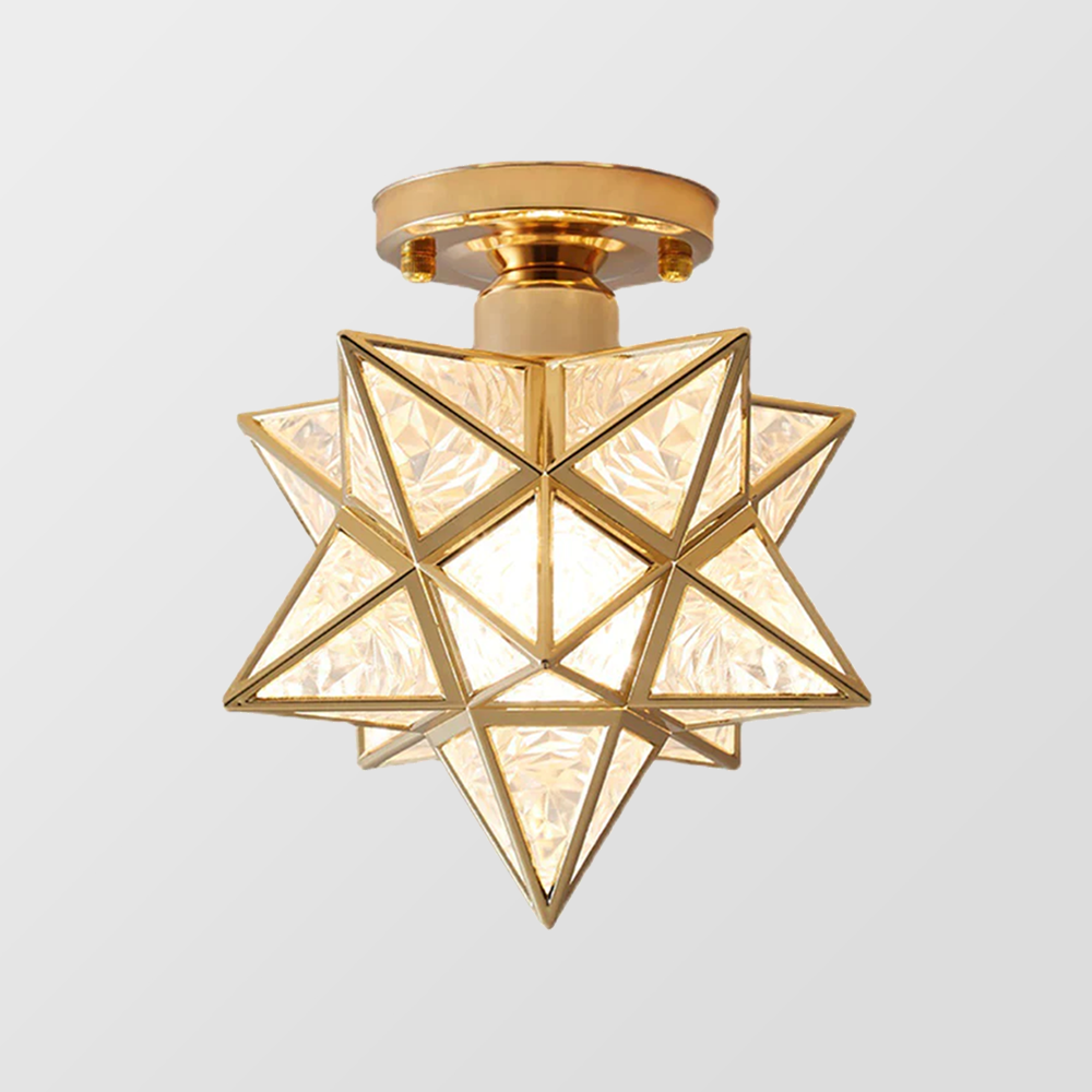 Lampa Sufitowa Gwiazda Nowoczesna z Szklanym Kloszem - 3