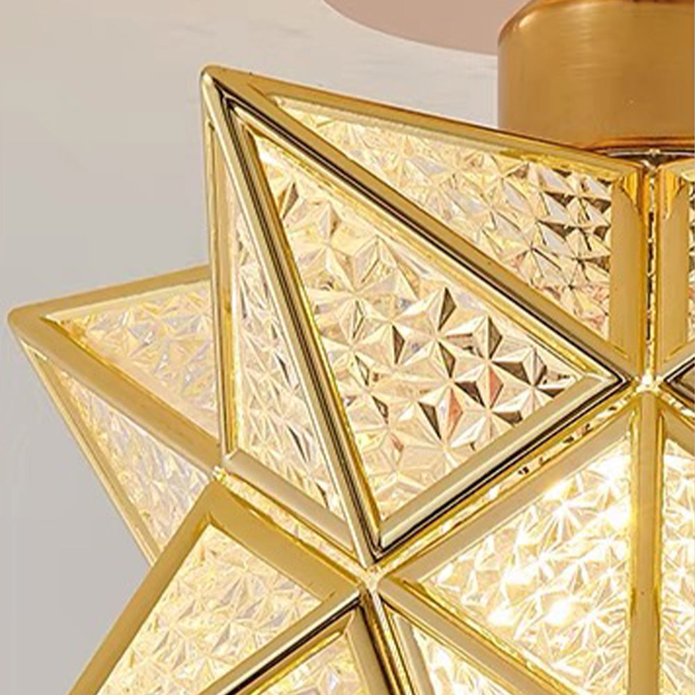 Lampa Sufitowa Gwiazda Nowoczesna z Szklanym Kloszem - 6