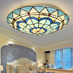 Lampa Sufitowa Tiffany z Witrażowym Kloszem - 4