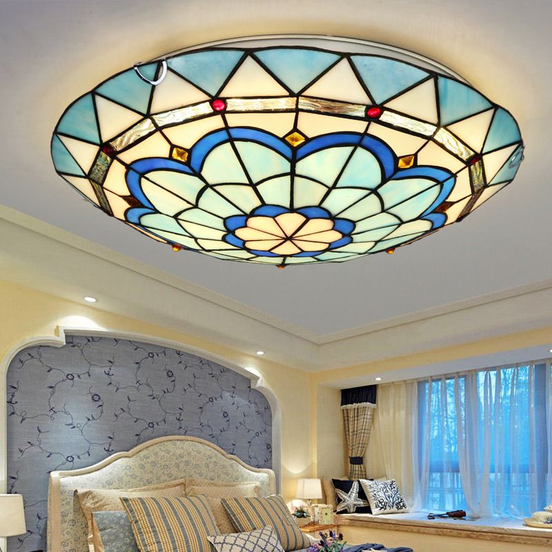 Lampa Sufitowa Tiffany z Witrażowym Kloszem - 4