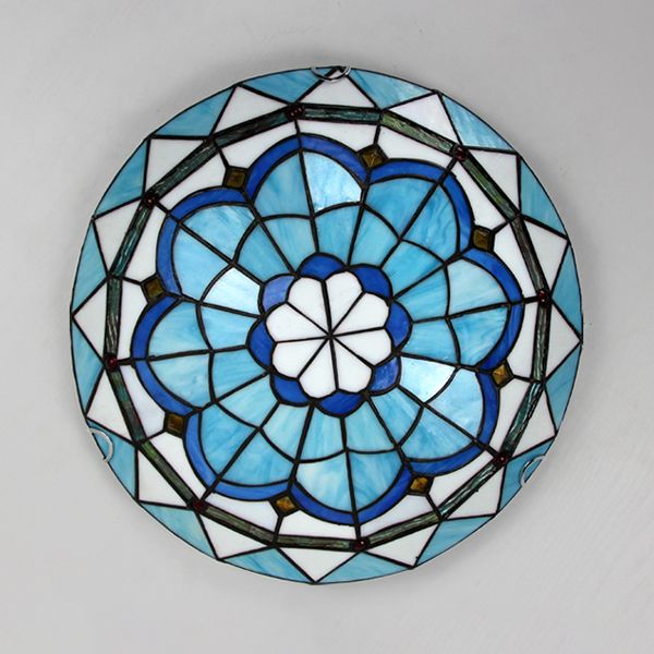 Lampa Sufitowa Tiffany z Witrażowym Kloszem