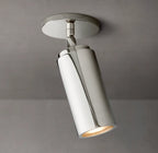 Lampa Sufitowa Spot Cylindryczna z Obrotowym Kloszem - Polerowany nikiel