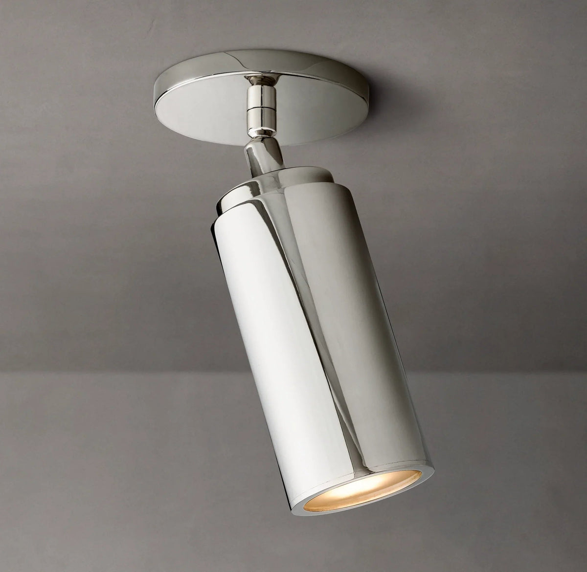 Lampa Sufitowa Spot Cylindryczna z Obrotowym Kloszem - Polerowany nikiel