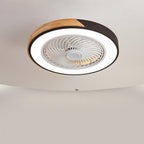 Lampa Sufitowa z Wentylatorem LED Skandynawska z Drewnianymi Akcentami - Czarny