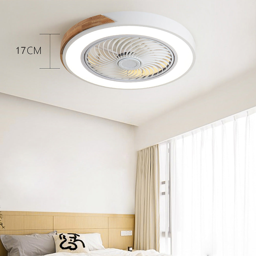 Lampa Sufitowa z Wentylatorem LED Skandynawska z Drewnianymi Akcentami - 14
