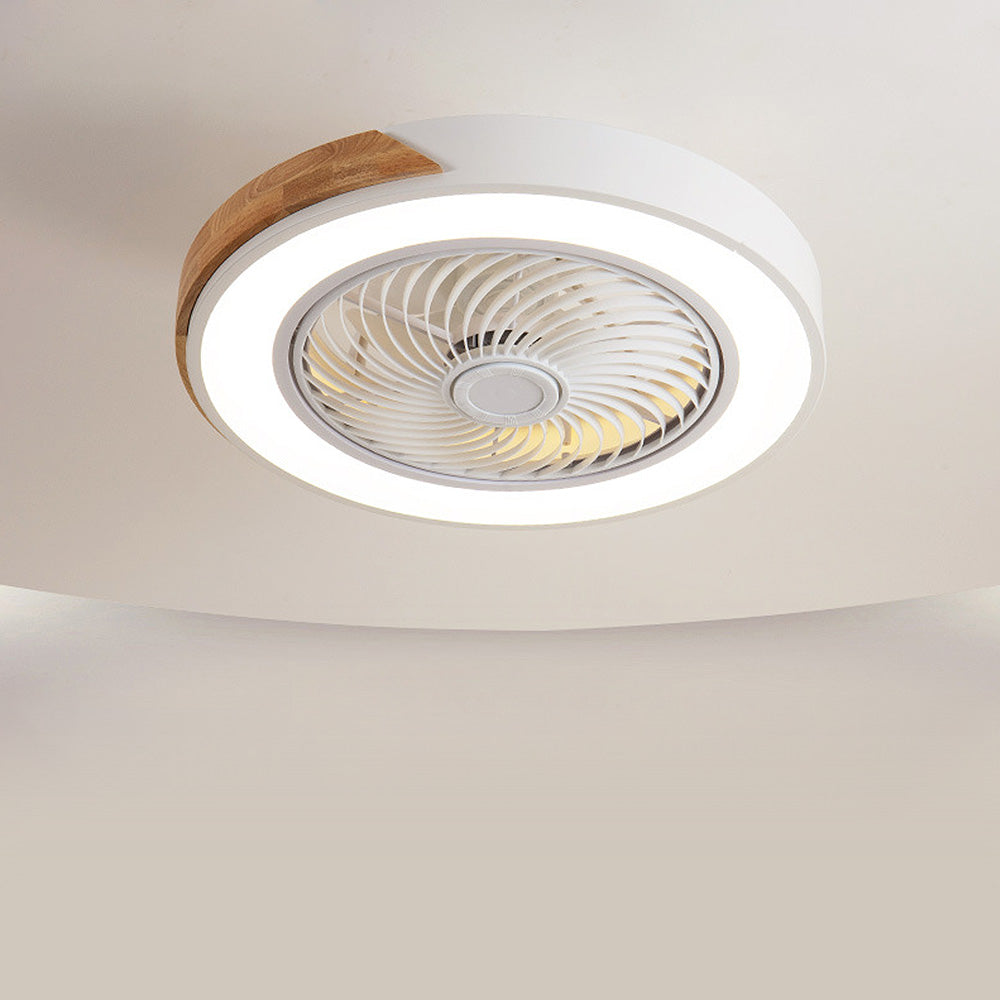 Lampa Sufitowa z Wentylatorem LED Skandynawska z Drewnianymi Akcentami - 4