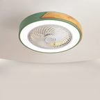 Lampa Sufitowa z Wentylatorem LED Skandynawska z Drewnianymi Akcentami - Zielony