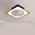 Lampa Sufitowa z Wentylatorem LED Skandynawska z Drewnianymi Akcentami - Czarny