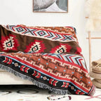 Koc Dekoracyjny Boho Aztec z Ozdobnymi Frędzlami - 12