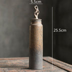 Pojemnik na Herbatę Ceramiczny z Rzeźbioną Pokrywką w Stylu Wabi-Sabi - 11