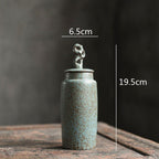 Pojemnik na Herbatę Ceramiczny z Rzeźbioną Pokrywką w Stylu Wabi-Sabi - 12
