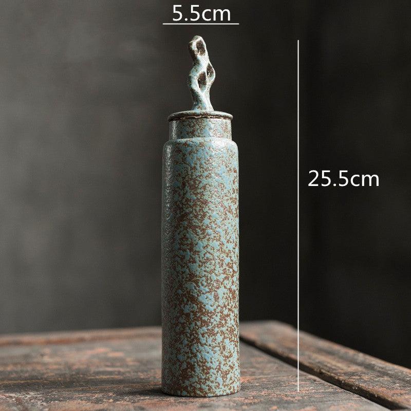 Pojemnik na Herbatę Ceramiczny z Rzeźbioną Pokrywką w Stylu Wabi-Sabi - 14