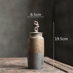 Pojemnik na Herbatę Ceramiczny z Rzeźbioną Pokrywką w Stylu Wabi-Sabi - 4