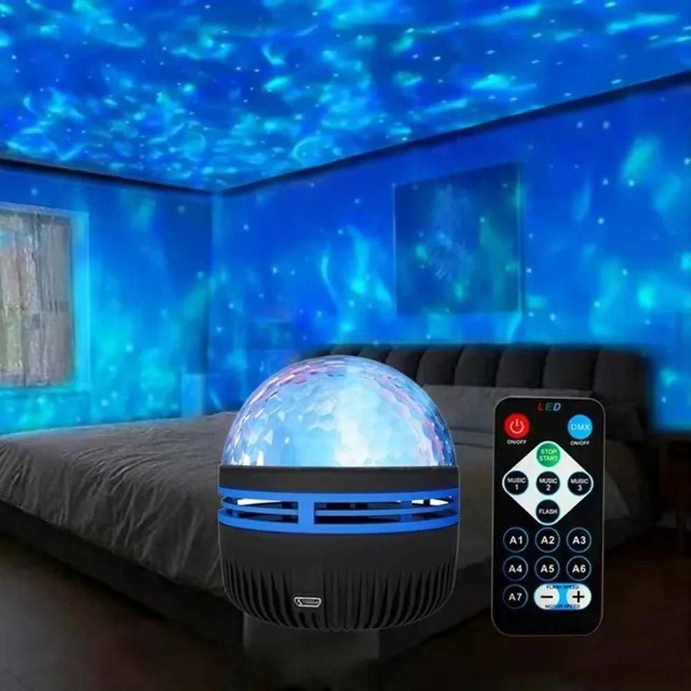 Projektor Nocny Zorza Polarna z Pilotem i Efektami Świetlnymi RGB