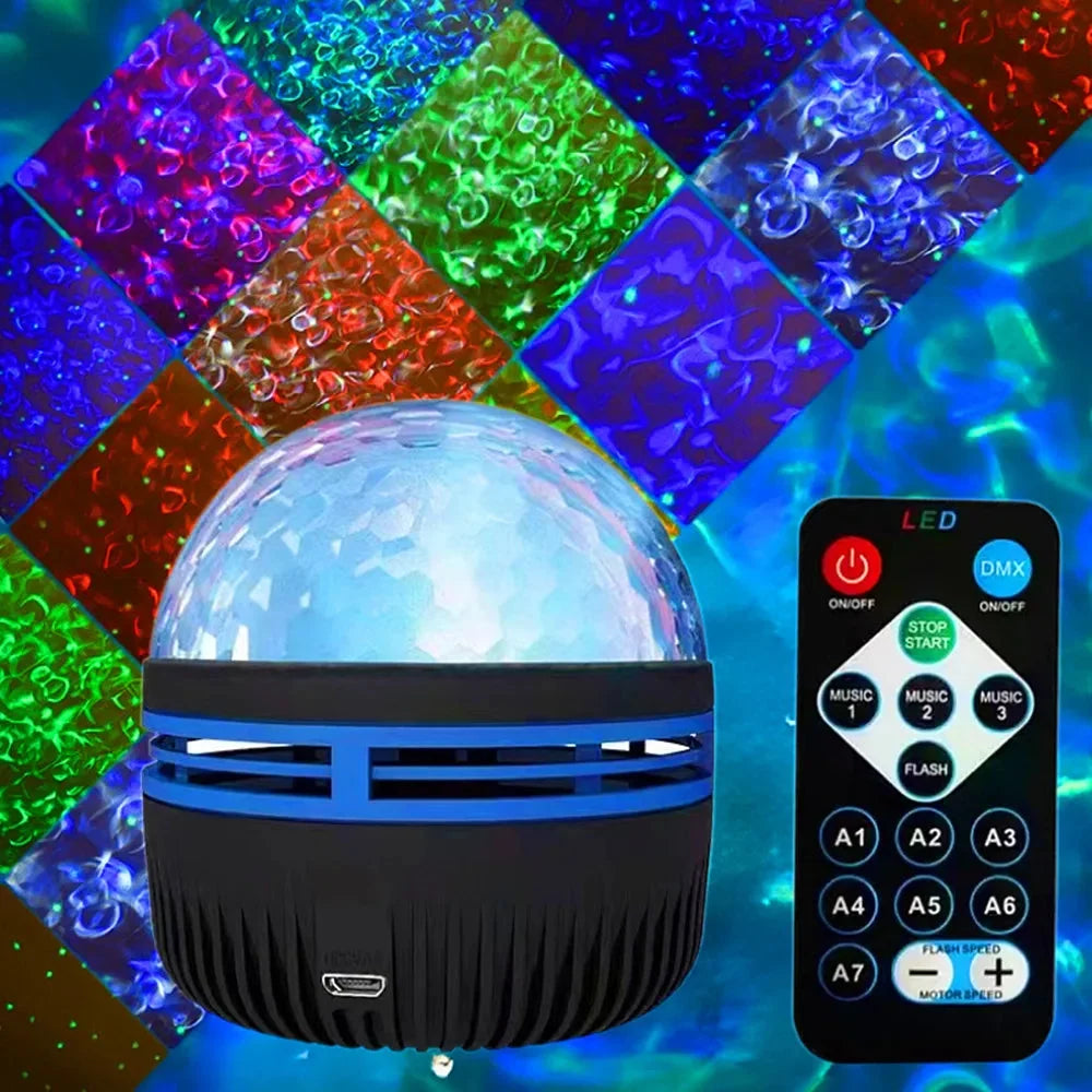 Projektor Nocny Zorza Polarna z Pilotem i Efektami Świetlnymi RGB