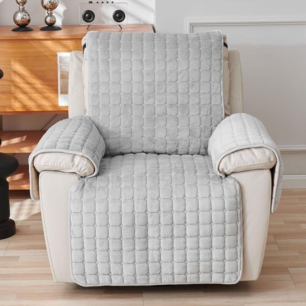 Pokrowiec na Fotel Relaksacyjny Pikowany z Kieszeniami Bocznymi