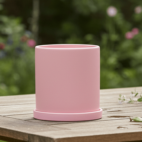 Osłonka na Doniczkę Ceramiczna Okrągła z Podstawką
