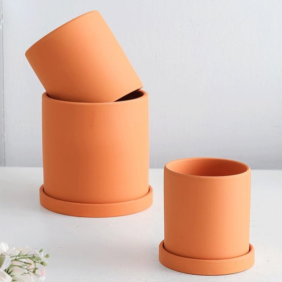 Osłonka na Doniczkę Ceramiczna Okrągła z Podstawką - 7