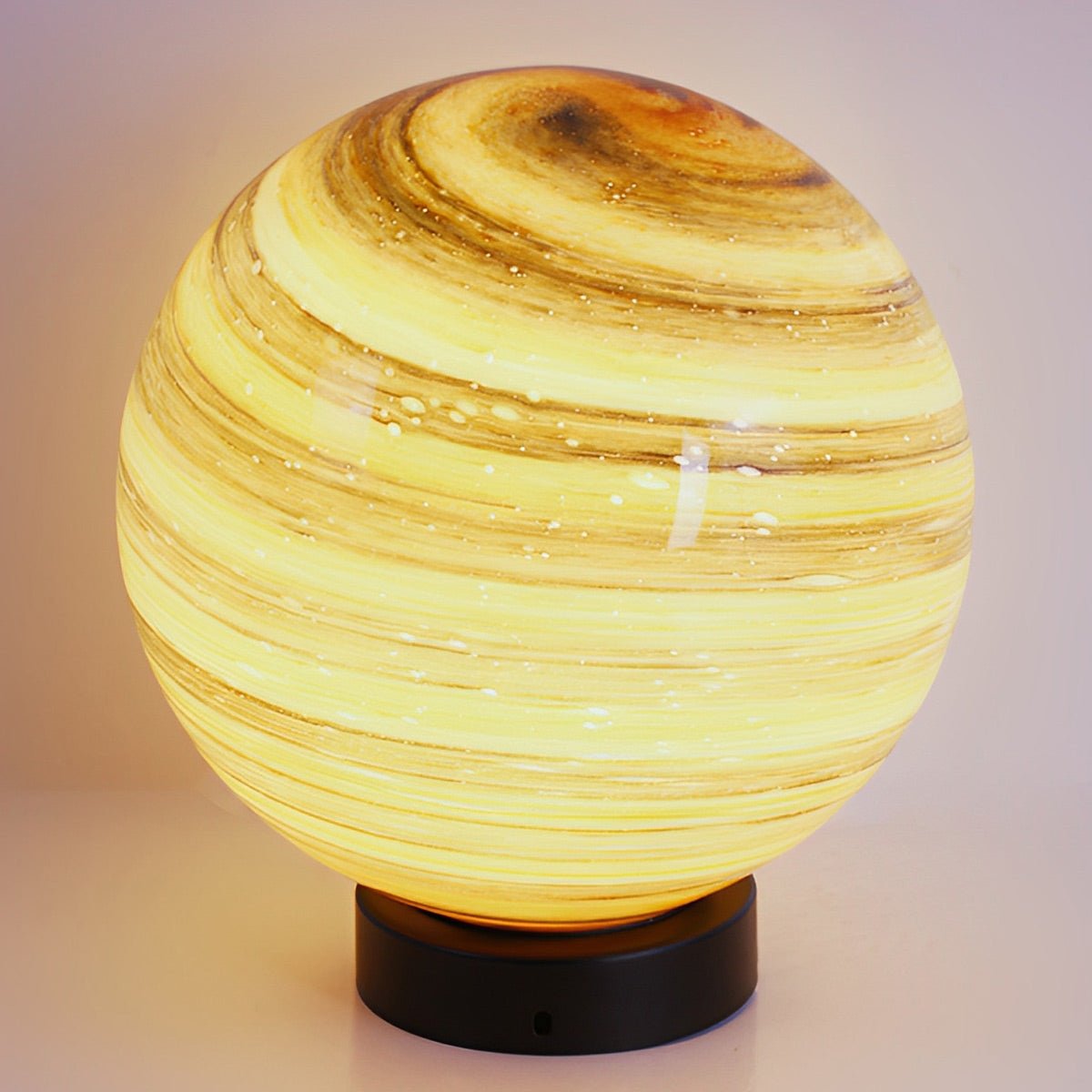 Lampa Ogrodowa Kulista ze Szklanym Kloszem o Marmurkowym Wzorze - 9