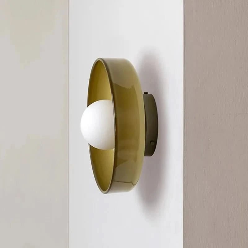 Skandynawska Lampa Sufitowa ze Szklanym Kloszem - Oliwkowy