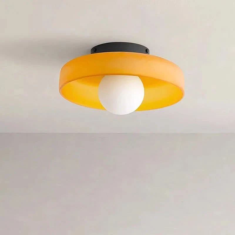 Skandynawska Lampa Sufitowa ze Szklanym Kloszem - Żółty