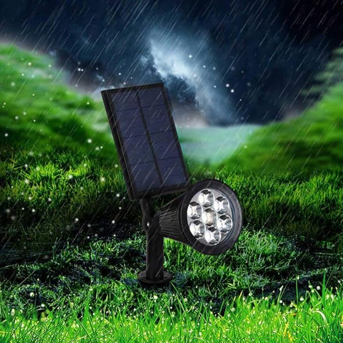 Solarna Lampa Ogrodowa z Wbijanym Grotem i Obrotową Głowicą - Neutralna Biel
