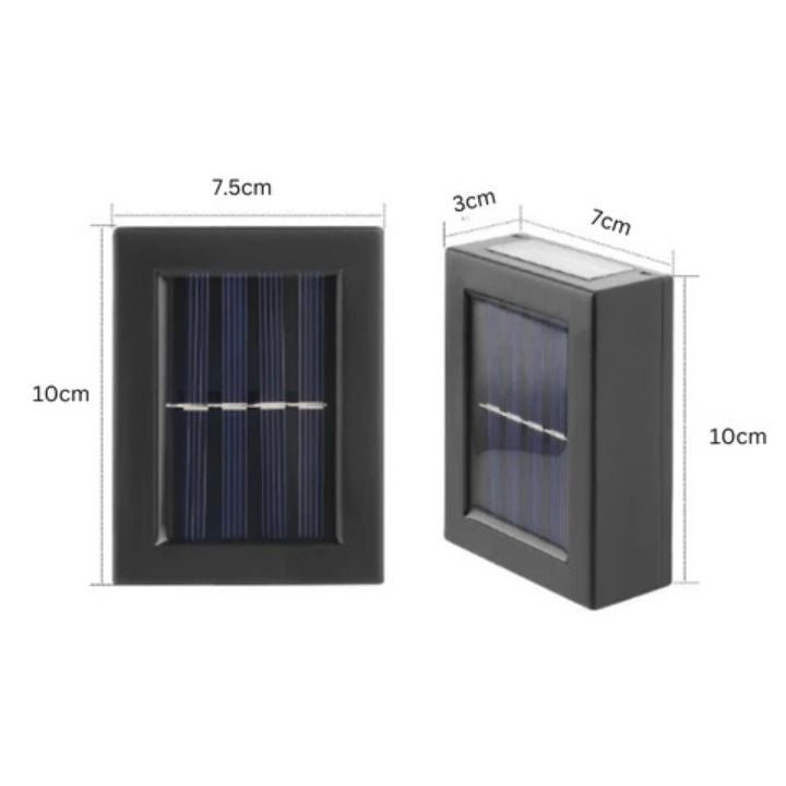 Solarna Lampa Ścienna Zewnętrzna z Efektem Góra-Dół w Zestawie 2 Sztuki - 9