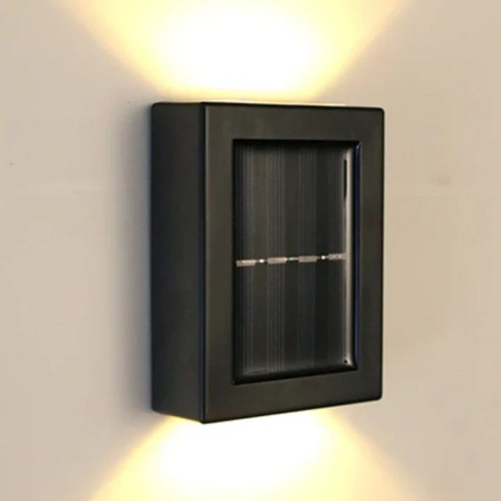 Solarna Lampa Ścienna Zewnętrzna z Efektem Góra-Dół w Zestawie 2 Sztuki - 4