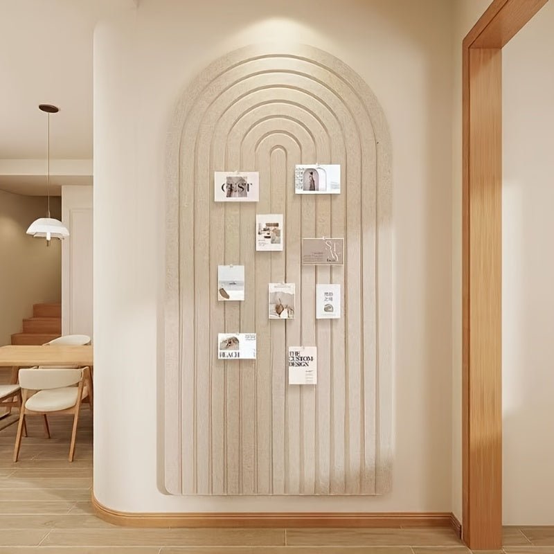 Tablica Pinboard Filcowa z Łukiem Boho do Dekoracji Ściany - Jasny Camel