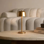 Lampa Stołowa Minimalistyczna Bezprzewodowa z Ładowaniem - Złoty