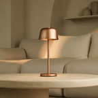 Lampa Stołowa Minimalistyczna Bezprzewodowa z Ładowaniem - Miedziany